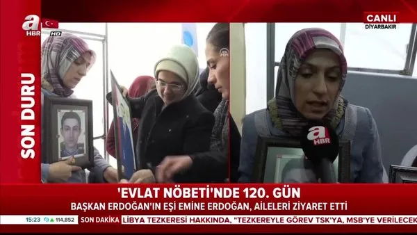 Emine Erdoğan, Diyarbakır'da 4 aydır HDP il binası önünde oturma eylemi yapan ailelere ziyarette bulundu