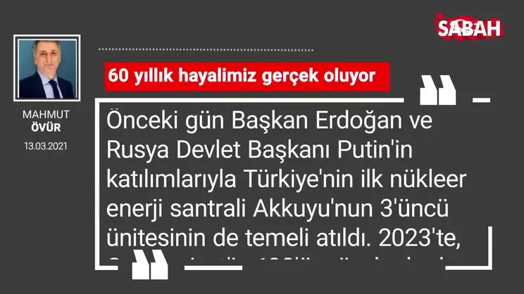 Mahmut Övür | 60 yıllık hayalimiz gerçek oluyor