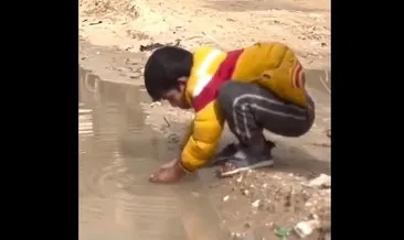 Gazze’de insanlıktan utandıran görüntü! Filistinli çocuklar çamurlu su içiyor