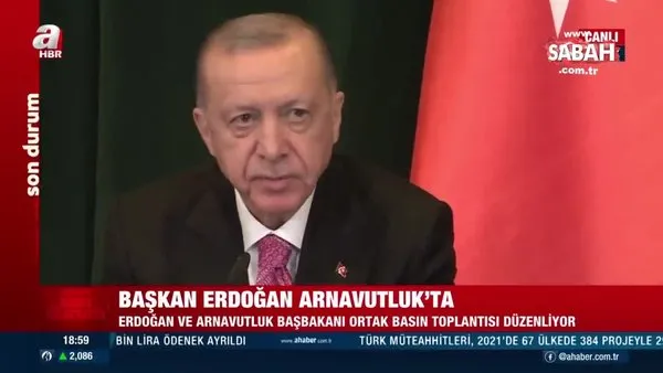 Son dakika: Başkan Erdoğan Arnavutluk'ta FETÖ ile mücadele mesajı: Somut adımlar atılması en büyük beklentimizdir | Video
