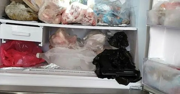 Buzdolabından silah çıktı