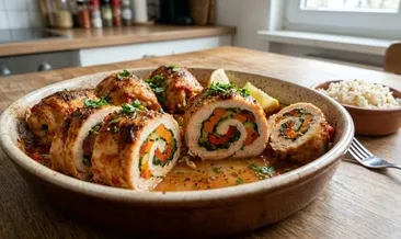 Ana yemeklerinizin vazgeçilmezi olacak! Sebzeli tavuk rulo tarifi