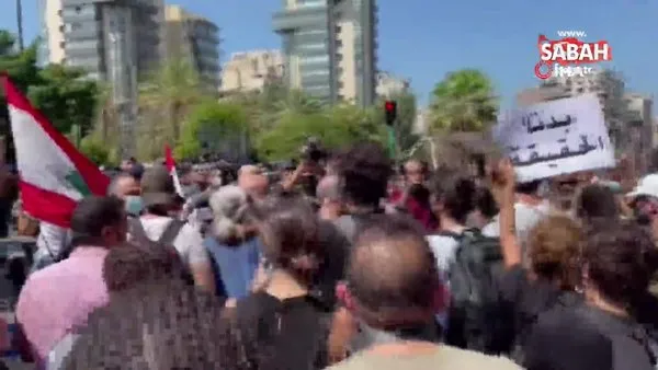 Beyrut'ta, Liman patlaması kurbanlarının aileleri protesto düzenledi | Video