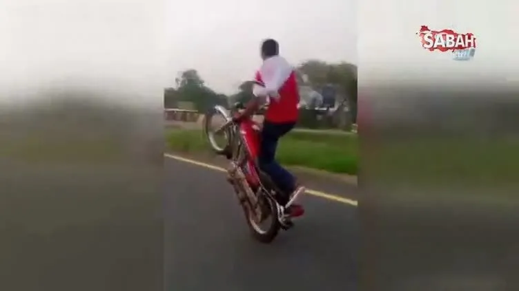 Trafikteki tehlikeli şov kötü bitti