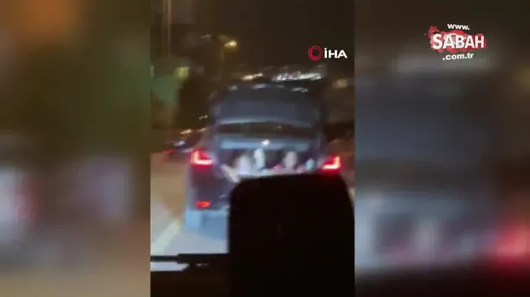 Bagajında çocuklar varken araç kullanan sürücü yakalandı | Video