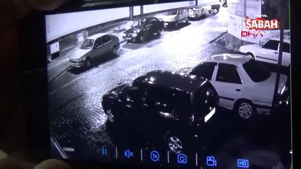 Üç araca çarpan otomobil, dördüncü aracın üstünde asılı kaldı | Video