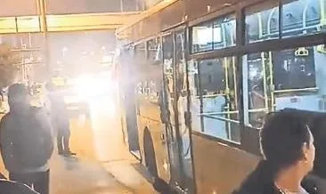 İETT otobüsünde yangın paniği