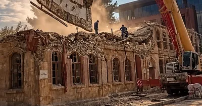 Vinçten düşen beton blok korkuttu #adiyaman