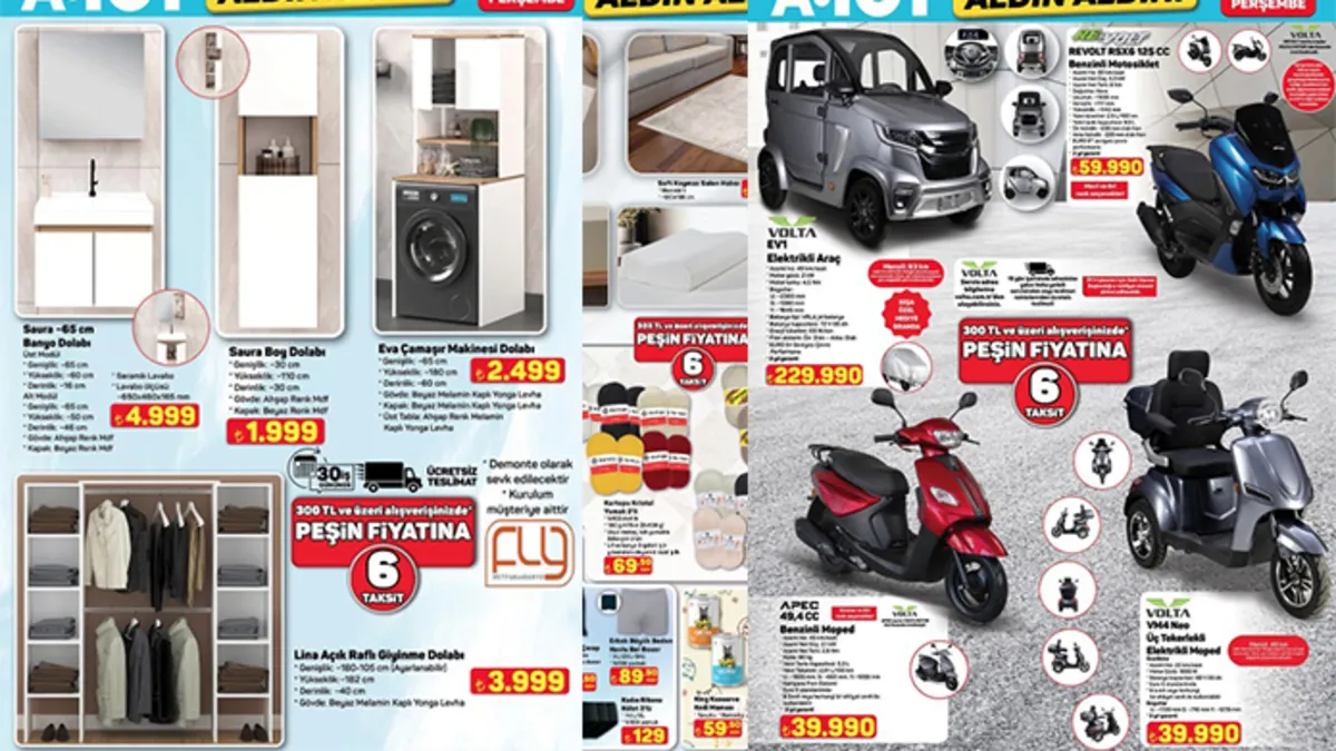 A101 AKTÜEL FIRSATLARI: 8 Ocak A101 aktüelde: örgü ipleri, banyo dolapları, halı ve yolluklar...