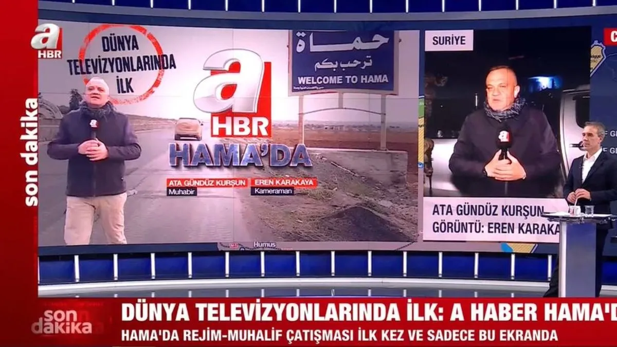 Son dakika: Dünya TV'lerinde bir ilk! A Haber muhalif güçlerin ilerlediği Hama'da