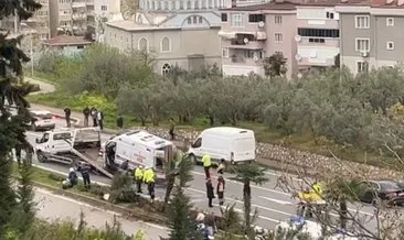Hasta yetiştirmeye çalışan ambulans takla attı #bursa