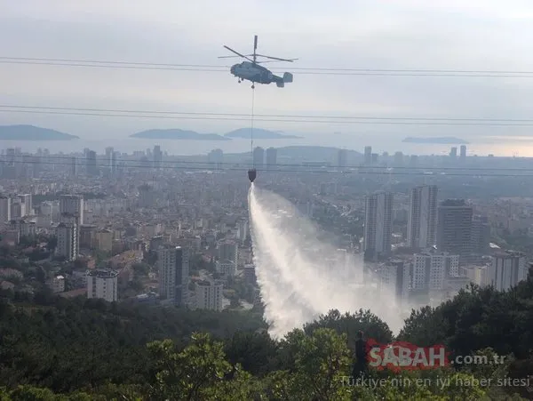 Kartal'da korkutan orman yangını