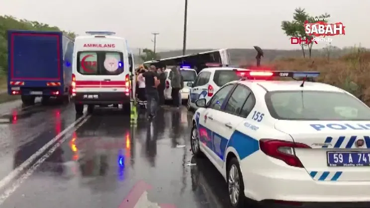 Son dakika haberi: Tekirdağ'da işçi midibüsü devrildi! Yaralılar var...