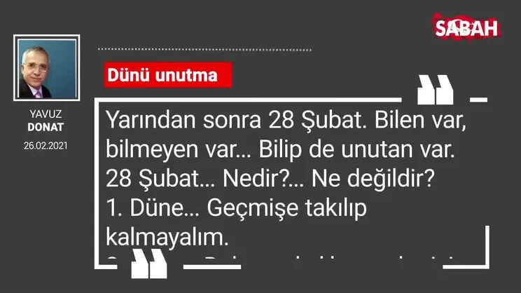 Yavuz Donat | Dünü unutma