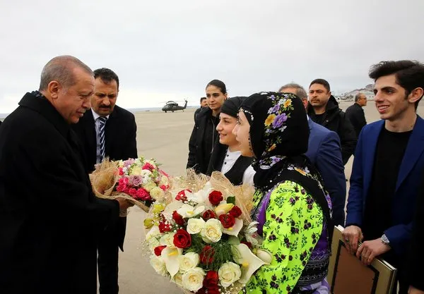 Trabzon'dan Cumhurbaşkanı Erdoğan'a görkemli karşılama