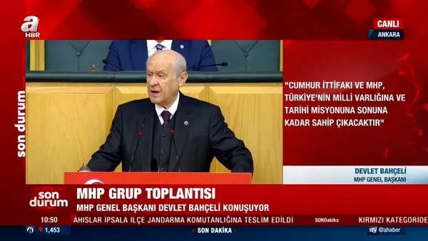 MHP Genel Başkanı Bahçeli'den MHP Grup Toplantısı'nda önemli açıklamalar