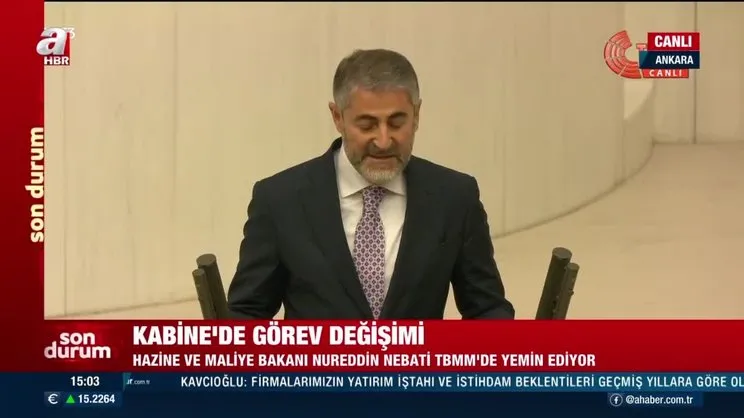 Yeni Hazine ve Maliye Bakanı Nureddin Nebati TBMM'de yemin etti | Video