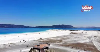 Salda Gölü’nde bayram tatili yoğunluğu | Video