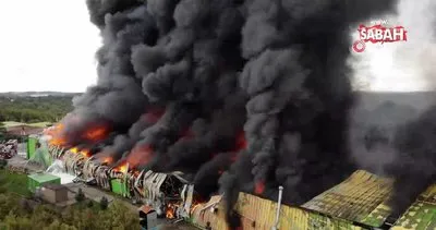 Şile’de fabrika yangınına helikopterden müdahale kamerada | Video