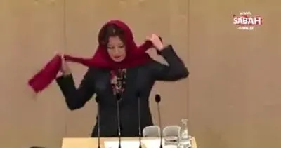 Avusturyalı vekil Martha Bissmann başörtü yasağını protesto edip Meclis’te başörtüsü taktı