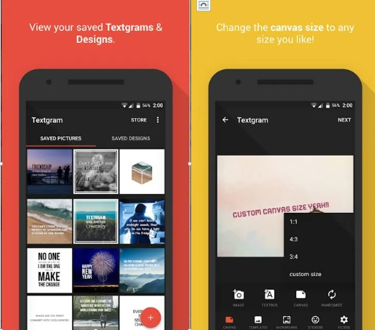 android telefonlarda resmin ustune yazi