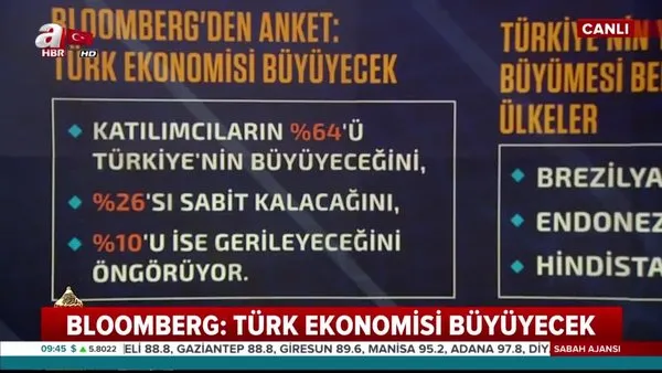 Bloomberg: Türk ekonomisi büyüyecek!