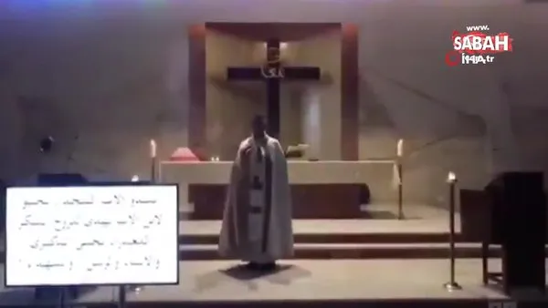 Beyrut’taki patlamada kilisede ayin yapan papazın kaçış anı kamerada | Video