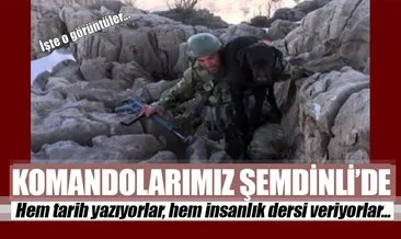 Türk komandolar mayın arama köpeklerini sırtlarında taşıdı!