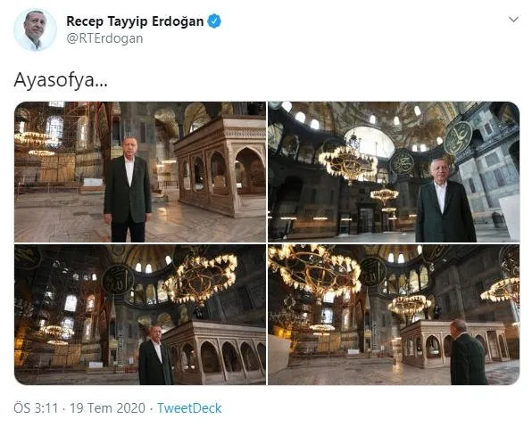 Son dakika: Başkan Erdoğan Ayasofya'da incelemelerde bulundu