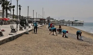 Sahilde önce temizlik sonra keyif yaptılar