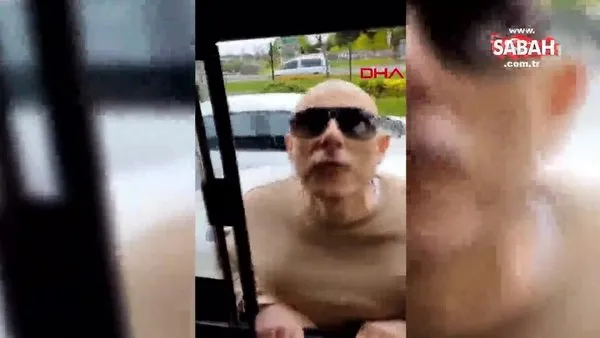 'Babamı duraktan niye almadın' diyerek otobüsün önünü kesti... Şoföre tehditler savurdu! | Video