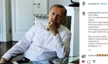 Başkan Erdoğan’dan duygulandıran paylaşım!  Sana, Bana, Vatanıma, Ülkemin İnsanlarına Dair