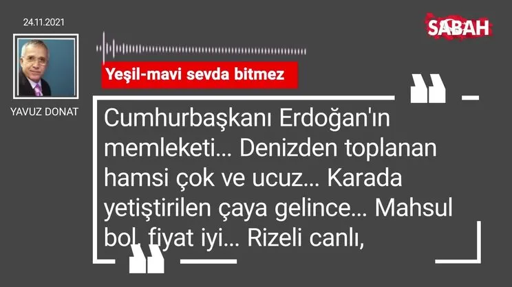 Yavuz Donat | Yeşil-mavi sevda bitmez