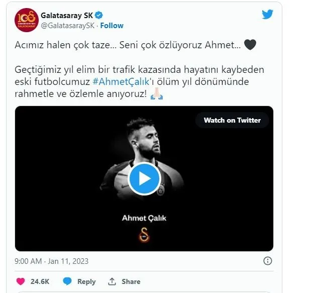 Son dakika haberleri: Trafik kazasında hyatını kaybeden Ahmet Çalık unutulmadı! İşte kulüplerin paylaşımı...
