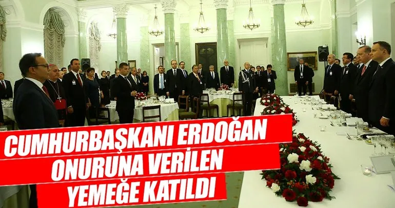 Cumhurbaşkanı Erdoğan onuruna verilen yemeğe katıldı