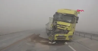 Aksaray’da kum fırtınası kara yolunu ulaşıma kapattı