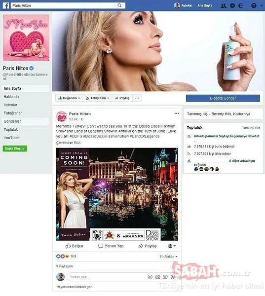 Paris Hilton’dan Türkiye’ye mesaj!