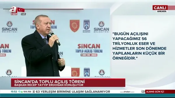 Cumhurbaşkanı Erdoğan, Ankara Sincan'da Toplu Açılış Töreni'nde önemli açıklamalarda bulundu