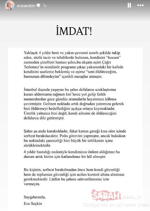 ‘Seni öldüreceğim’ mesajlarına Ece Seçkin ‘imdat’ diyerek yardım istedi: 4 yıldır taciz ediliyorum!