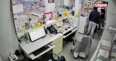 Nöbetçi eczaneyi soymaya çalışan hırsızın etkisiz hale getirilmesi kamerada | Video