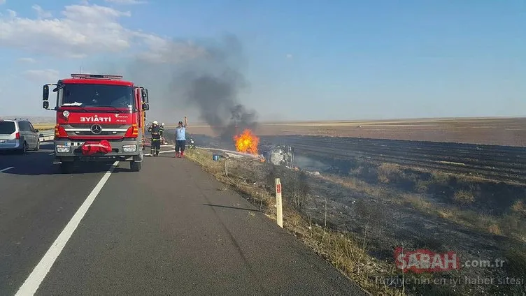Aksaray’da feci kaza! Sürücü yanarak can verdi