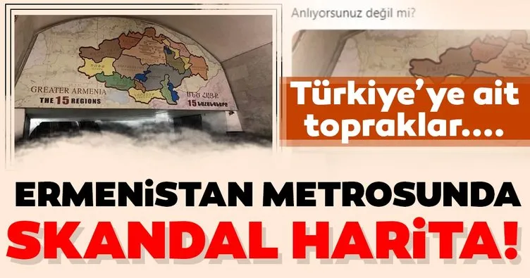 Son dakika haberi: Ermenistan haddini aştı! Erivan metro girişinde skandal harita...