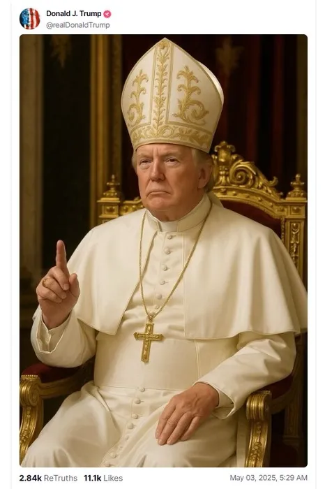 ABD Başkanı Trump ’yeni Papa’ oldu! O fotoğraf olay oldu
