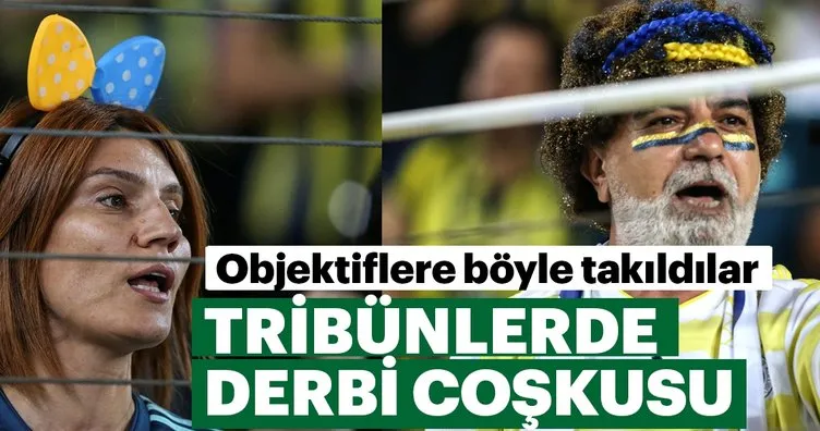 Fenerbahçe-Beşiktaş derbisinde tribünlerden renkli kareler