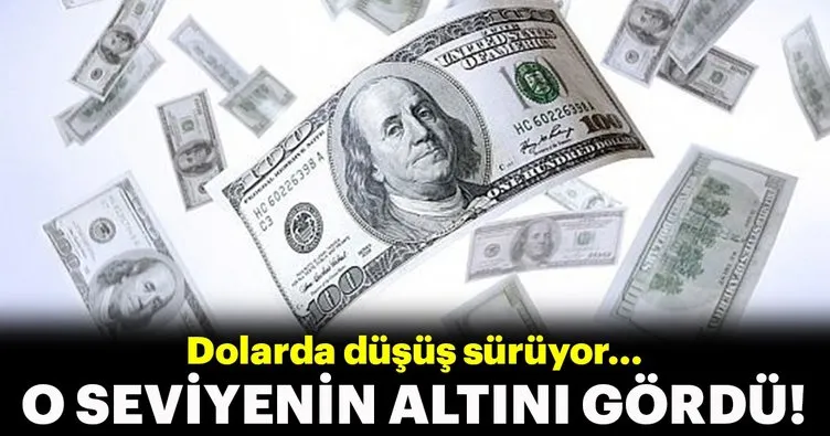 Dolarda düşüş sürüyor! O seviyenin altını gördü...