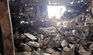 Van’daki depremde bir ahır çöktü!