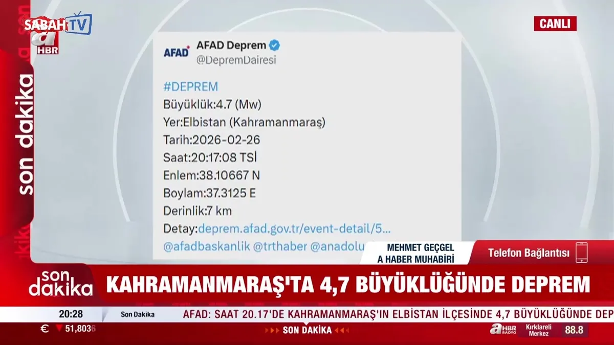 Kahramanmaraş’ta 4,7 büyüklüğünde deprem! videosunu izle Kahramanmaraş’ta 4,7 büyüklüğünde deprem! videosunu izle