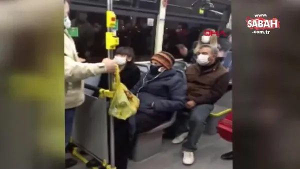 Belediye otobüsünde 'koronavirüs' paniği | Video