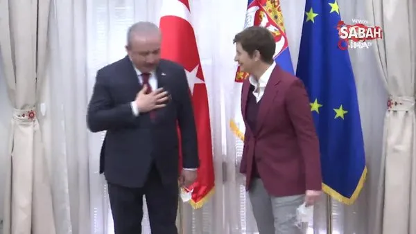 TBMM Başkanı Şentop, Sırbistan Başbakanı Brnabiç ile görüştü | Video