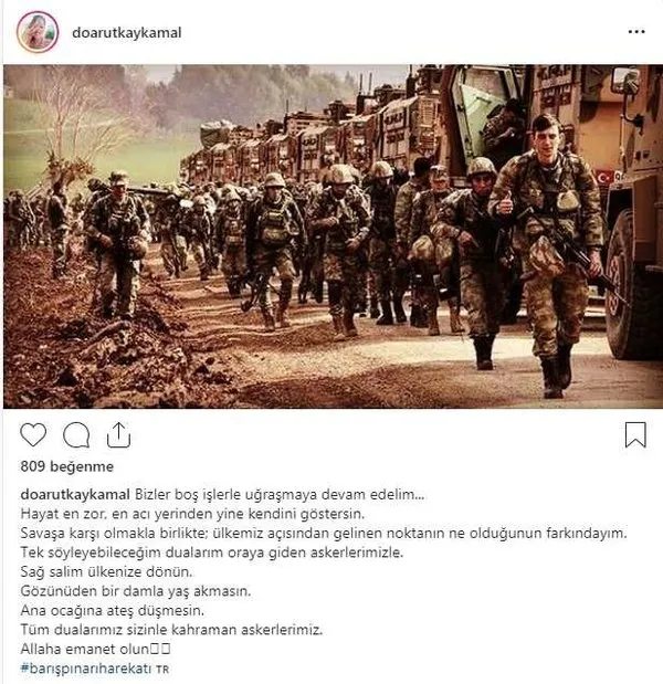 Ünlüler 'Barış Pınarı Harekatı'na böyle destek verdi!